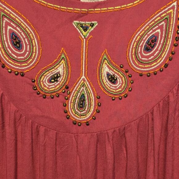 Fashion Bug Embroidered Beaded Sleeveless Tunic Top Womens Size 3X Pink Boho - Picture 6 of 8